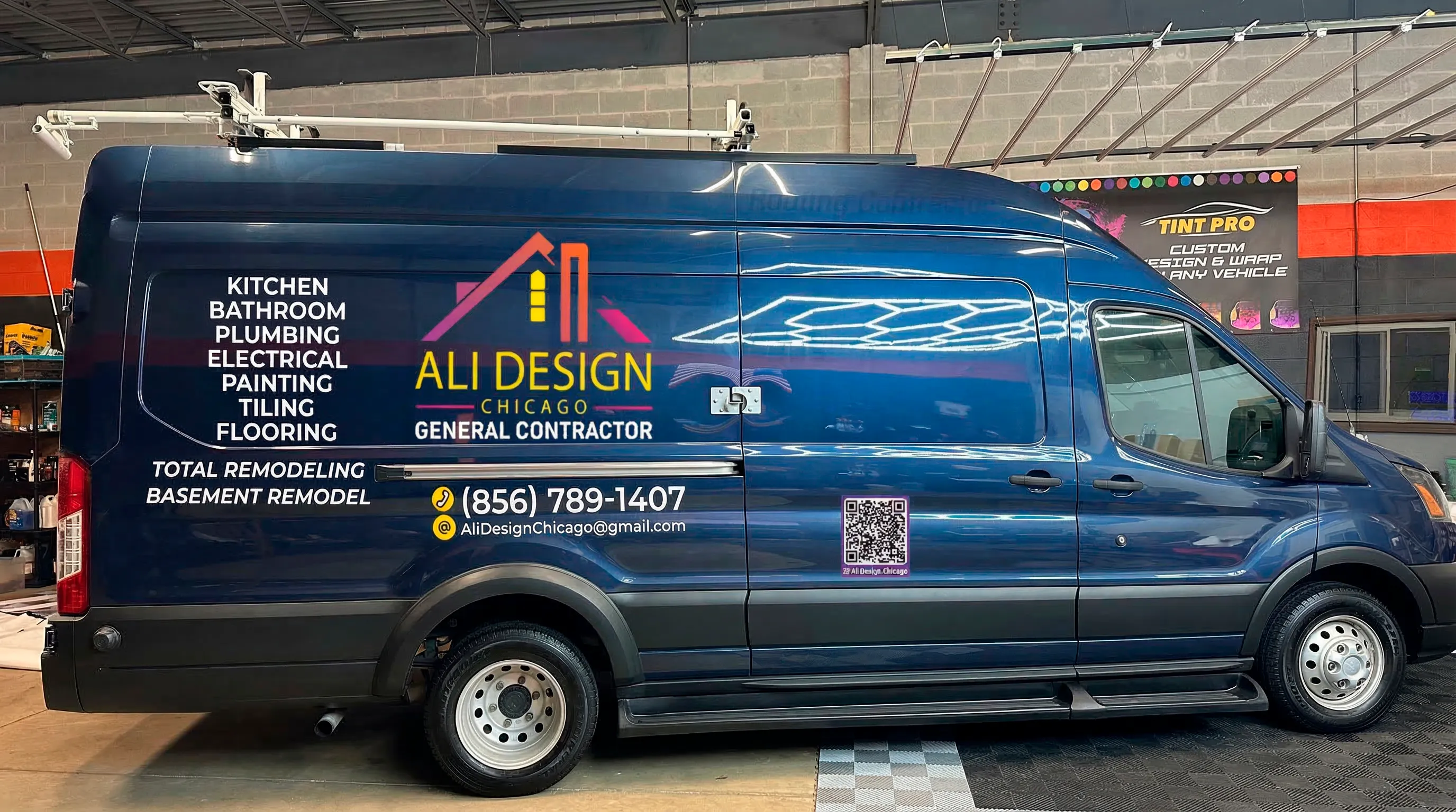 Ali Design General Contractor blue wrap